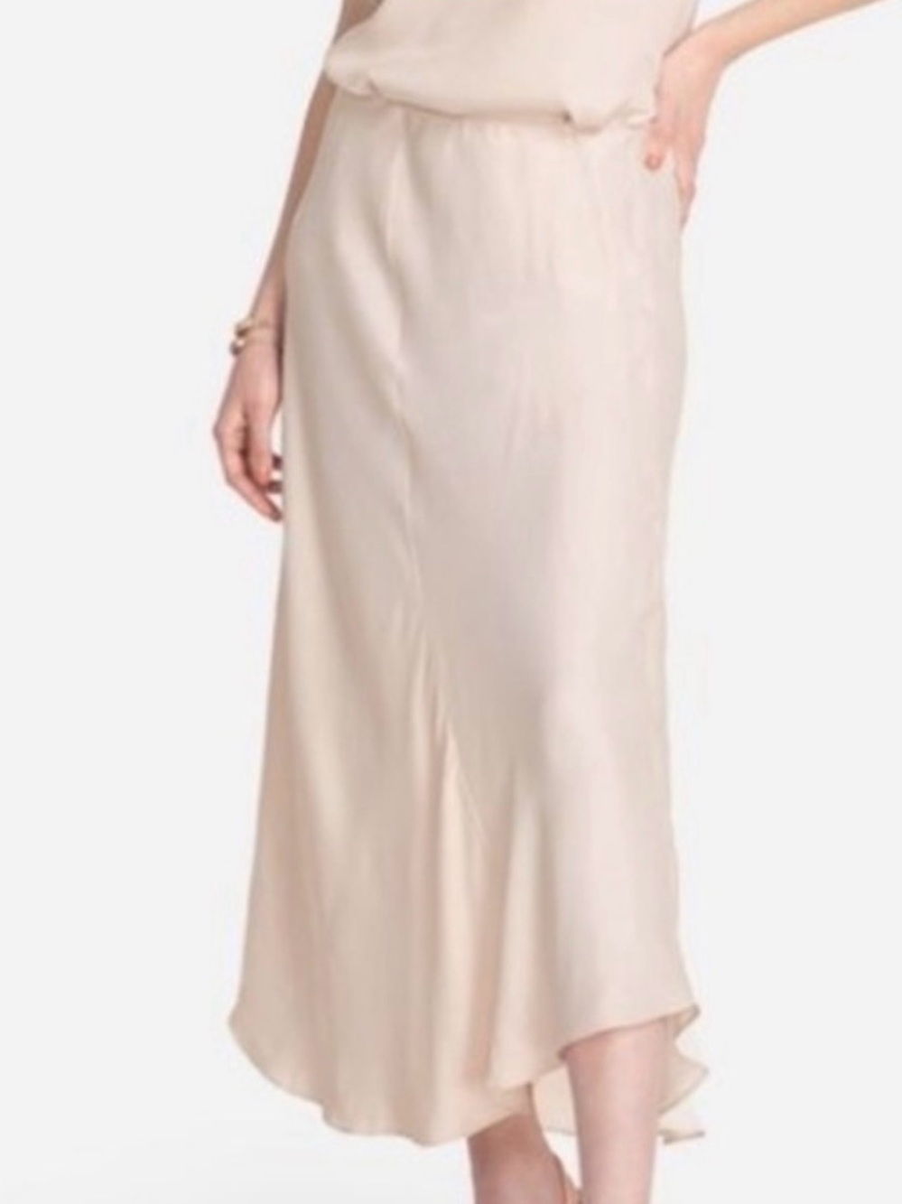 Johnny Was CALMÉ Asymmetrical Skirt XS Champagne Pink Viscose